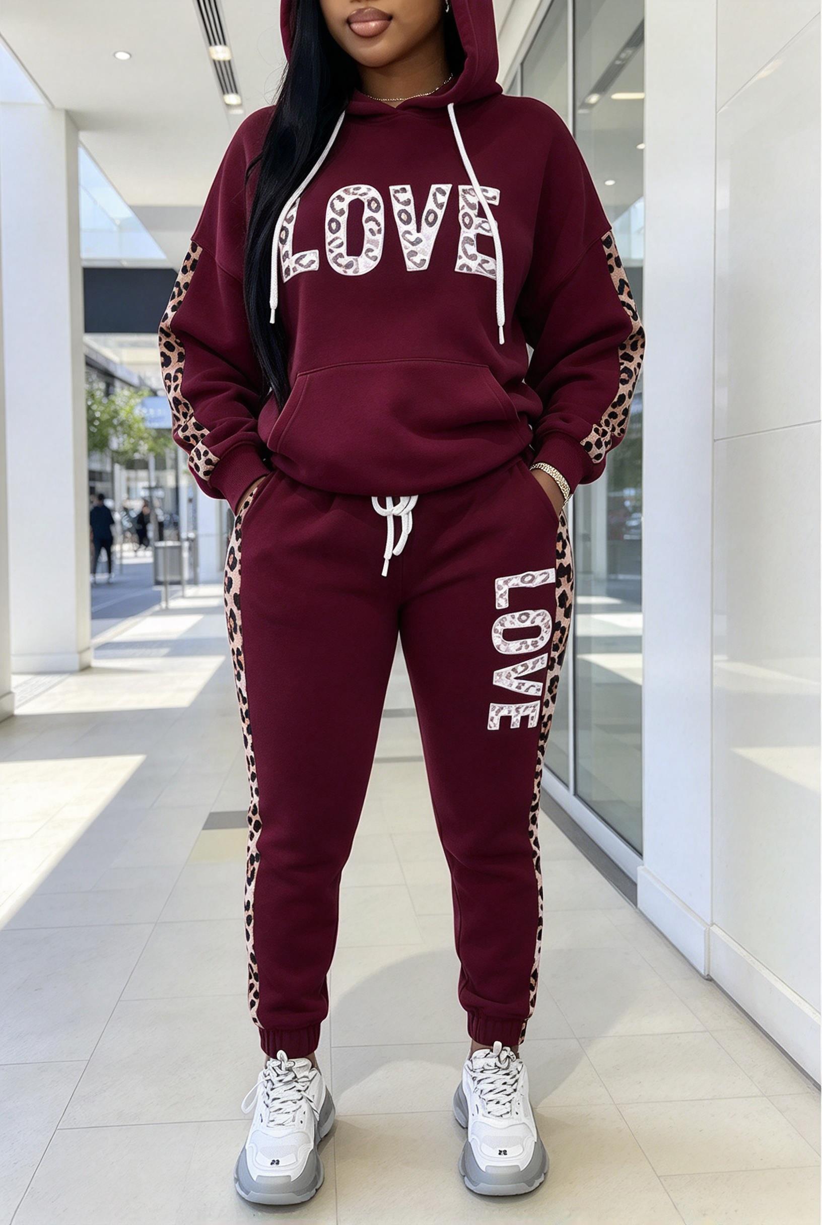Joggers Pants - Tuta sportiva da donna con cappuccio,