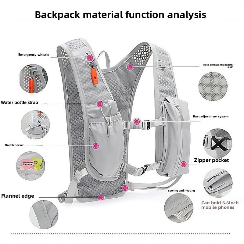 Hydration Vest - Borsa per telefono da corsa, borsa
